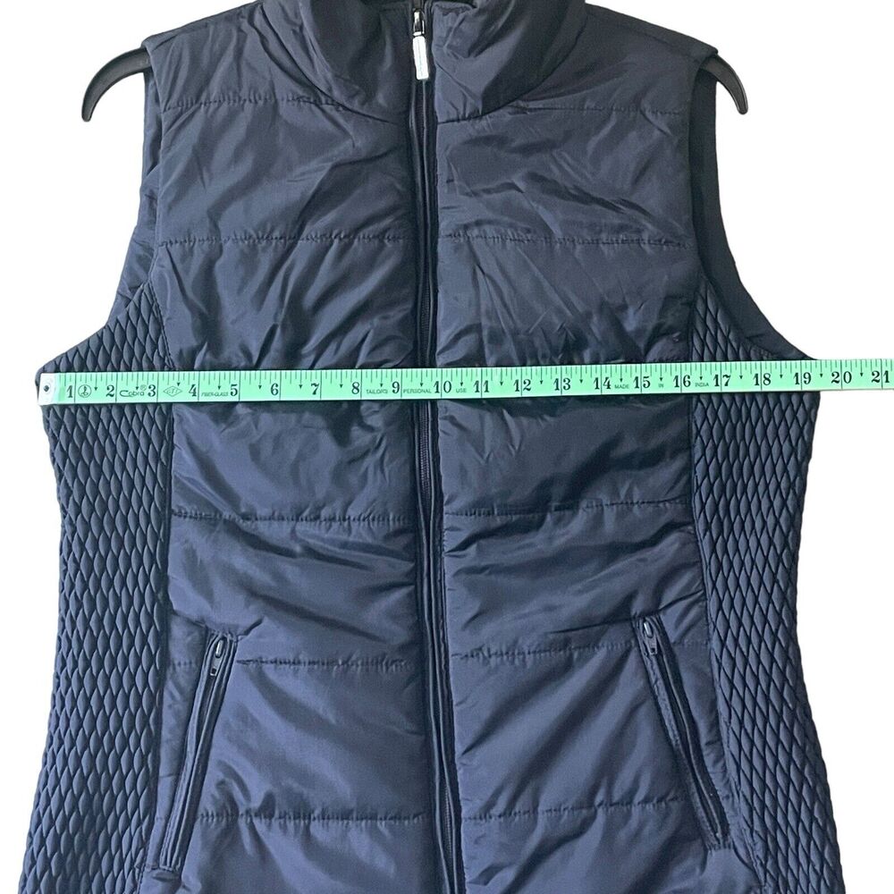 Liz Claiborne Puff Vest Top Women's Blue Zip Pockets Sleeveless Top SZ/M - Picture 6 of 11
